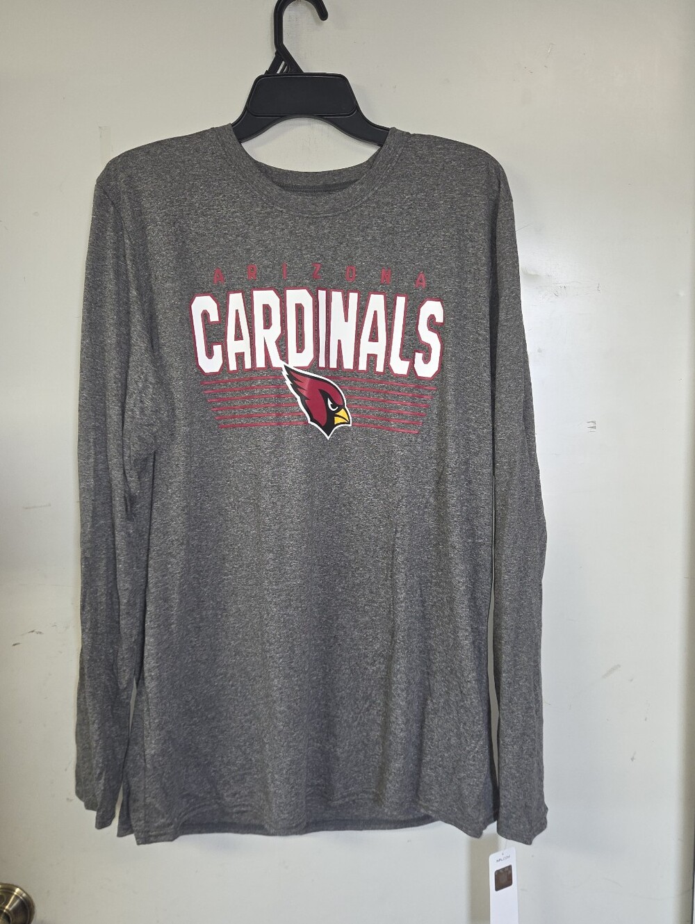 NFL Gray Long Sleeve Cardinals Tee with Red Accent